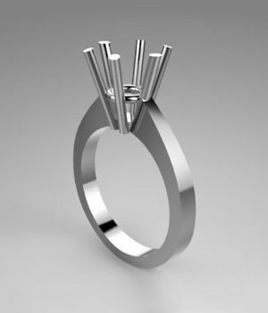 Mounting solitaire ring 42-F