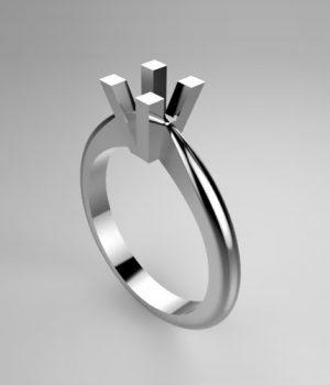 Mounting solitaire ring 44-ECO